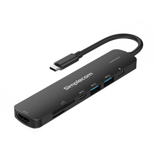 Simplecom CHT570 USB-C SuperSpeed 7-in-1 Multiport Hub Adapter HDMI 2.0 Docking Station CHT570