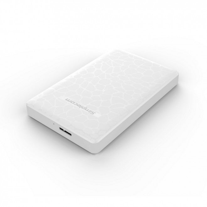 Simplecom SE101 Compact Tool-Free 2.5'' SATA to USB 3.0 HDD/SSD Enclosure White Compatible with 7mm and 9.5mm laptop 2.5' SATA HDD/SSD SE101-WH