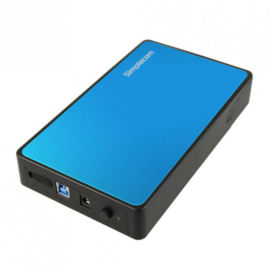 Simplecom SE325 Tool Free 3.5' SATA HDD to USB 3.0 Hard Drive Enclosure - Blue Enclosure SE325-BLUE