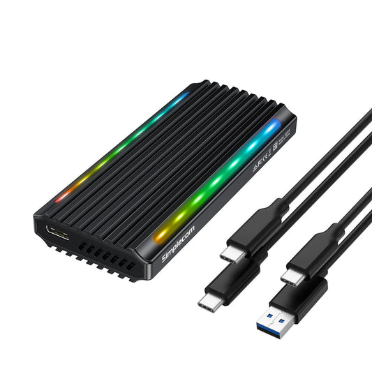 Simplecom SE525 NVMe / SATA M.2 SSD USB-C Enclosure with RGB Light USB 3.2 Gen 2 10Gbps SE525