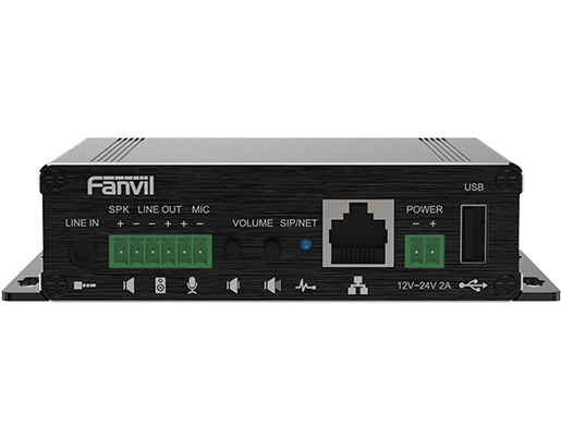 Fanvil PA3 Video Intercom & Paging Gateway, 2 SIP Lines, 1 Speaker interface and 1 microphone interface, Support USB or TF Card, Support POE PA3