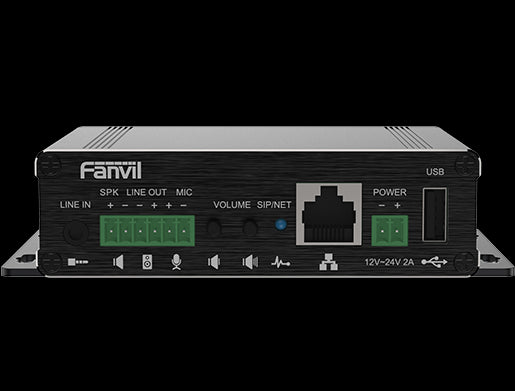 Fanvil PA3 Video Intercom & Paging Gateway, 2 SIP Lines, 1 Speaker interface and 1 microphone interface, Support USB or TF Card, Support POE PA3