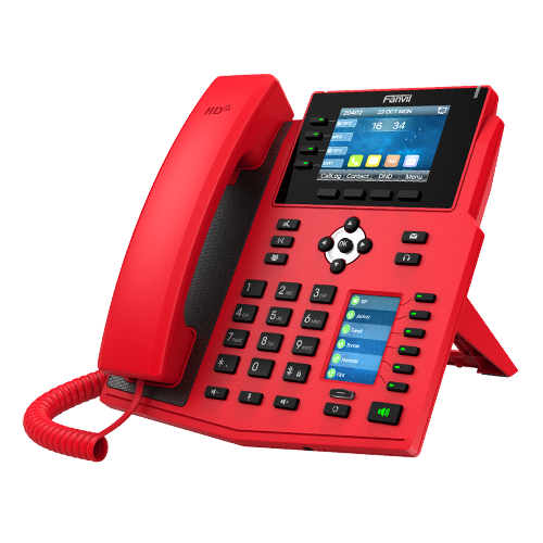 Fanvil X5U-RED High End Enterprise IP Phone - 3.5' Colour Screen, 16 Lines, 40 x DSS Buttons, Dual Gigabit NIC, Bluetooth - 2 Years Warranty - RED X5U-R