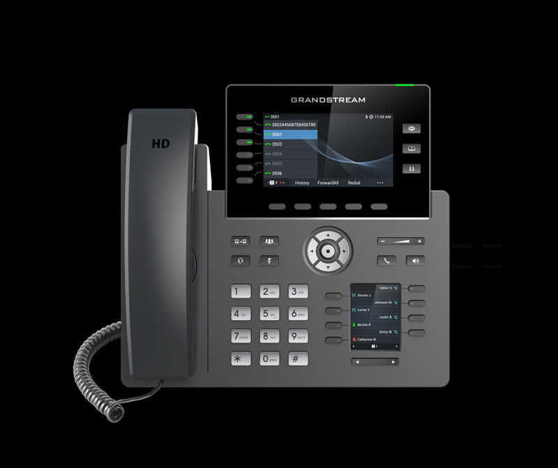 Grandstream GRP2616 6 Line IP Phone, 6 SIP Accounts, 480x272 Colour Screen, HD Audio, Integrated Bluetooth+WiFi, Powerable Via POE GRP2616