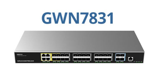 Grandstream GWN7831 Enterprise Layer 3 Managed Aggregation Switch, 20 x SFP, 4 x SFP/GigE Combo, 4 x SFP+, Redundant PSU GWN7831