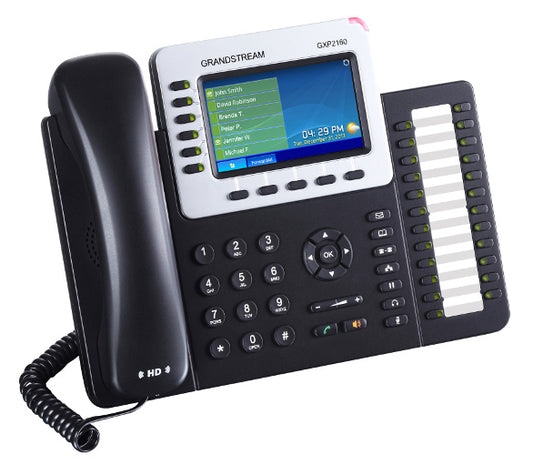 Grandstream GXP2160 6 Line IP Phone, 6 SIP Accounts, 480x272 Colour LCD, Dual GbE, 5 program keys, 24 BLF keys, Built-In Bluetooth GXP2160