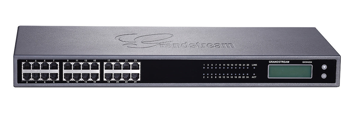 Grandstream GXW4224V2 24 FXS, 1 GigE, GDMS Compatible, Supports simultaneous 3-way voice conferencing per port, TLS and SRTP security with AES GXW4224V2