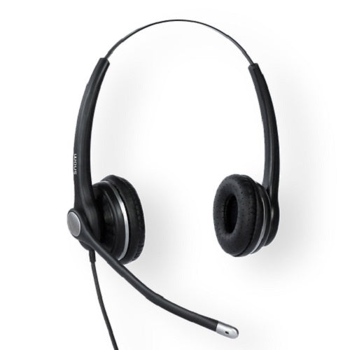 SNOM A100D Wideband Binaural Headset For Snom-D3xx/D7xx/7xx, 300 Frlexible Boom, Passive Noise Cancelling Microphone SNOM-A100D