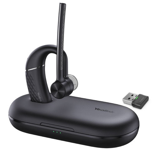 Yealink BH71 Bluetooth Wireless Mono Headset, Carrying Case w/ Built-In Battery (+20hrs), USB-C to USB-A Cable, 10H Talk Time, 3 Size Ear Plugs BH71-PRO