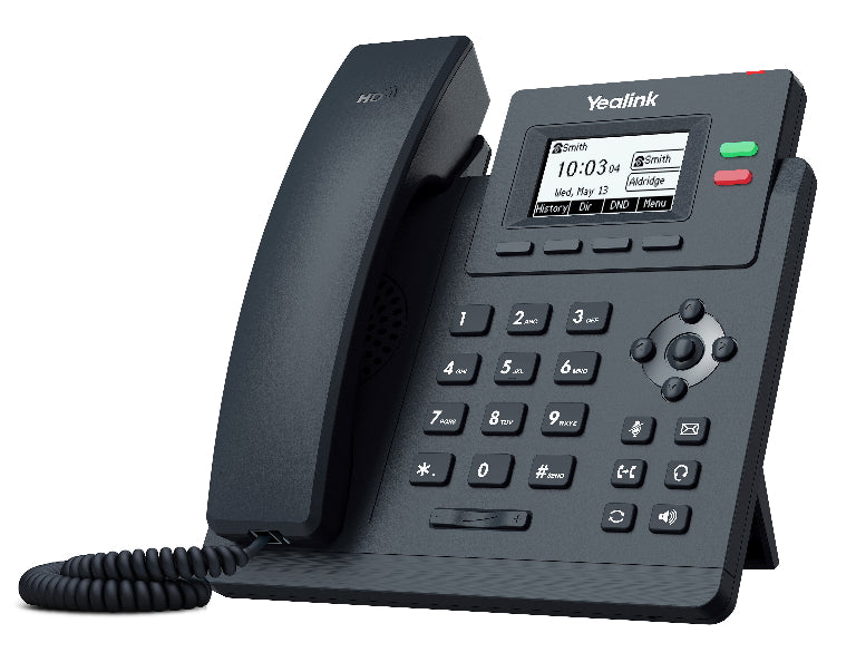 Yealink T31G 2 Line IP phone Basic Desk Phone, 132x64 LCD, Dual Gigabit Ports, PoE. No Power Adapter included, Zoom, HD Voice, 5-Way Local Conference SIP-T31G