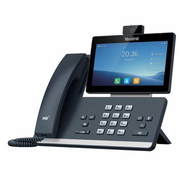 Yealink T58W-C 16 Line IP HD Android Phone with HD Camera, 7' colour touch screen, HD voice, Dual Gig Ports, Built-in Bluetooth& Wifi, USB 2.0 SIP-T58W-C