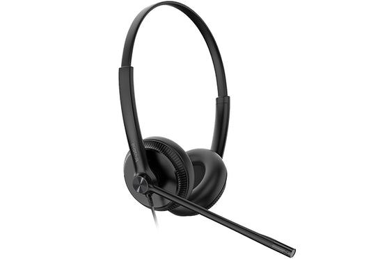 Yealink TEAMS-UH34SE-D-C Teams Certified Wideband Noise Cancelling Headset, USB-C and 3.5mm Jack, Leather Ear Piece, Controller with Teams Button, Stereo TEAMS-UH34SE-D-C