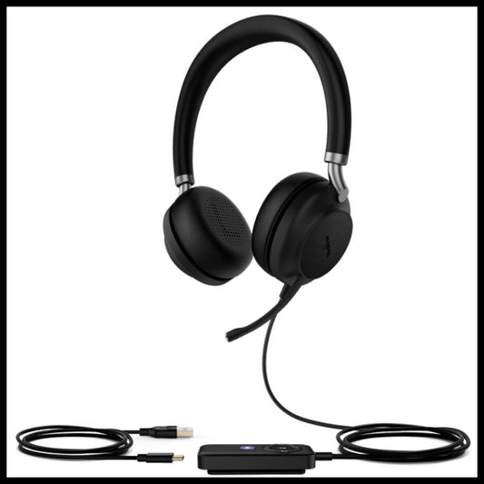Yealink UH38 Dual Mode USB and Bluetooth Headset, Dual, USB-A, TEAMS Call Controller with Built-In Battery Dual Noise-Canceling Mics, Busy Light TEAMS-UH38-D