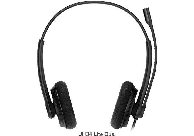 Yealink UH34 Lite Dual Teams USB Headset, Lightweight, All Day Wearing Comfort, Ear Wideband Noise Cancelling Microphone, Foamy Ear Cushions, USB-A UH34-L-D-MS