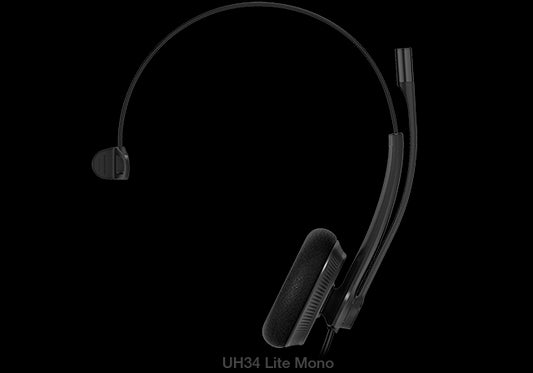 Yealink UH34 Lite Mono Wideband Noise Cancelling Microphone - USB Connection, Foam Ear Cushions, Designed for Microsoft Teams TEAMS-UH34L-M