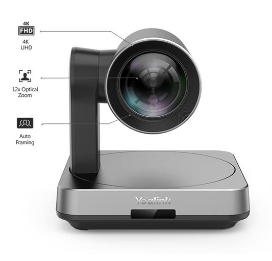 Yealink UVC84 Video Conference Camera for Medium and Large Room, True 4K Ultra HD Video, 12x optical and 3x digital zoom, 80 field of view UVC84