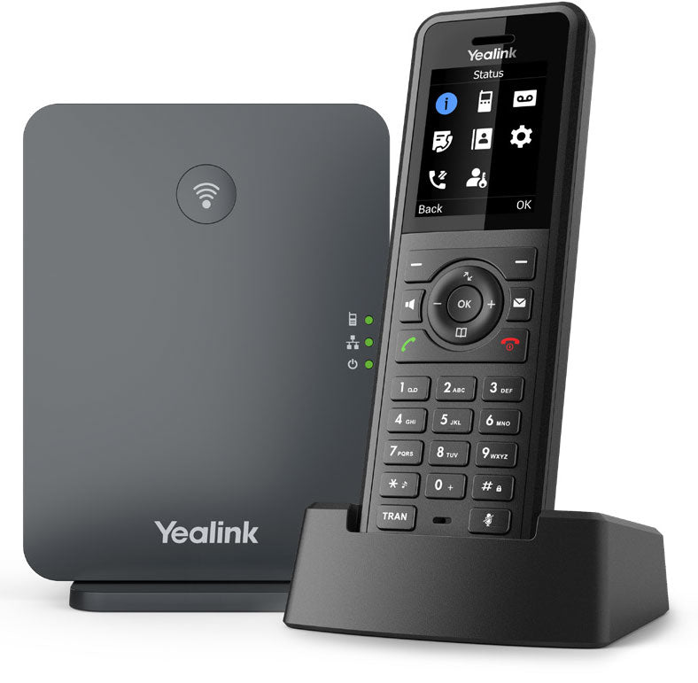 Yealink W77P High-Performance IP DECT Solution including W57R Rugged Handset And W70B Base Station, Up To 20 Simultaneous Calls, Noise Cancellation W77P