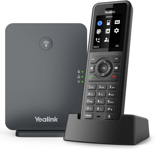 Yealink W77P High-Performance IP DECT Solution including W57R Rugged Handset And W70B Base Station, Up To 20 Simultaneous Calls W77P