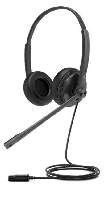 Yealink YHD342 Wideband QD Dual Headset with Soft Leather Ear Cushion, All Day Wearing Comfort, High-Quality Audio YHD342