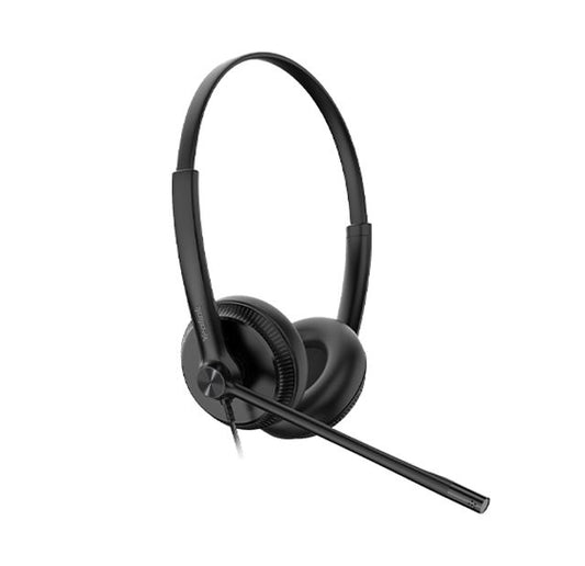Yealink YHS34 Dual Wideband Noise-Canceling Headset, Binaural Ear, RJ9, QD Cord, Leather Ear Piece, Hearing Protection YHS34-D