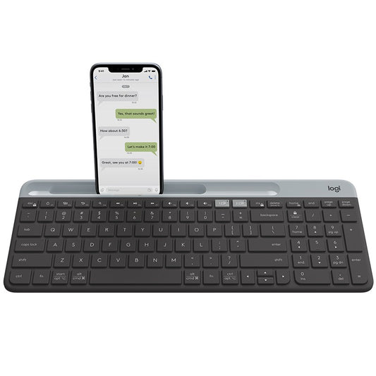 Logitech K580 Unifying Slim Easy Switch Multi-Device Wireless Keyboard - 18 months Battery Life, Mac/iOS/Andriod/Windows, Bluetooth + USB - Graphite 920-009210
