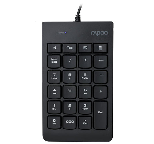 RAPOO K10 Wired Numeric NumberPad Keyboard - Spill Resistant Design, Laser Carved Keycap, Spill-Resistant Design K10