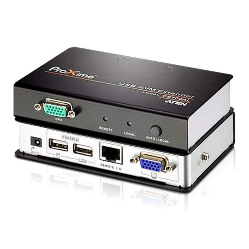 Aten KVM Extender Kit VGA/USB Cat 5 Extender w/ Local Access, 1920x1200@60Hz 30m, 1600x1200@60Hz 100m, 1280x1024@60Hz 150m CE700A-AT-U