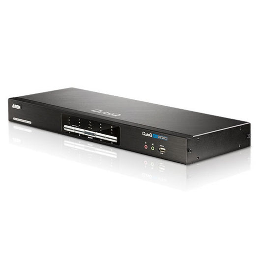 Aten Desktop KVMP Switch 4 Port Dual Display DVI Dual Link w/ audio, 2x Custom KVM Cables Included, 2x USB Port, Selection Via Front Panel CS1644A-AT-U