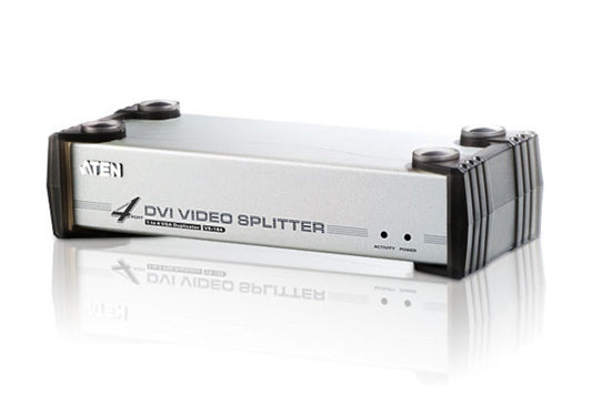 Aten Video Splitter 4 Port DVI Video Splitter w/ Audio, 1920x1200@60Hz, Cascadable to 3 Levels (Up to 64 Outputs) VS164-AT-U