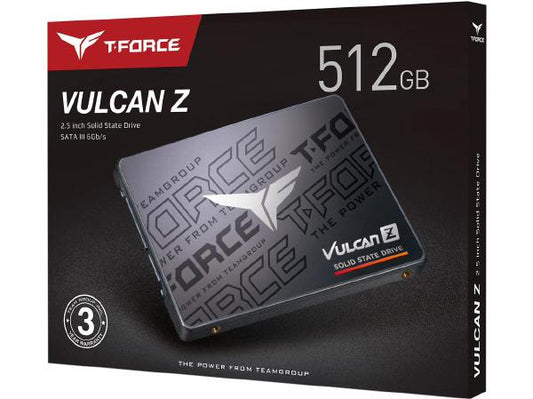 Team Group T-Force VULCAN Z 512GB, 3D NAND TLC, 2.5" SATA 3, R/W(MAX) 540MB/s/470MB/s, 400TBW. 3 Years Warranty T253TZ512G0C101