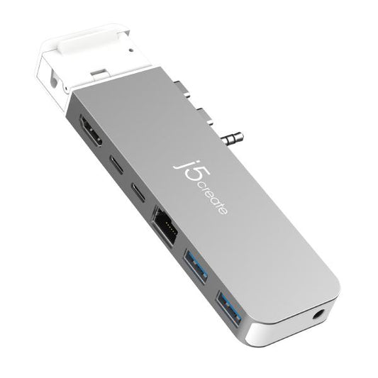 J5create JCD395 4K60 Pro USB4 Hub with MagSafe Kit Dual Display via USB-C/HDMI MacBookPro 2021/22 Air 2022 (USB-C to HDMI, 1xUSB-C, 2xUSB-A, RJ45, AUX) JCD395