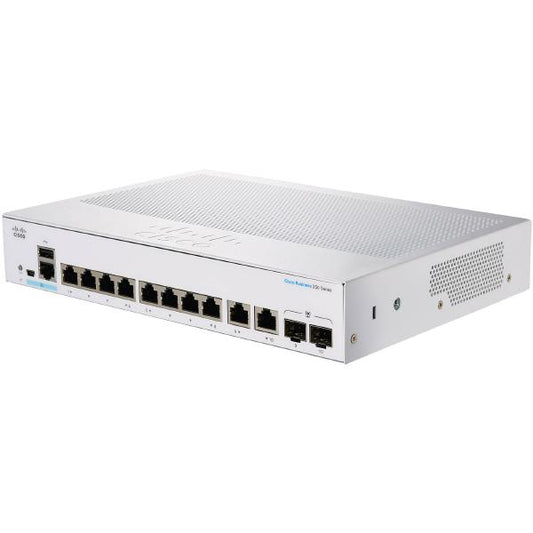 Cisco Business 350, 8-Port Gigabit Managed Switch with 8 PoE RJ45 and 2 SFP Combo Ports, 67W CBS350-8P-2G-AU