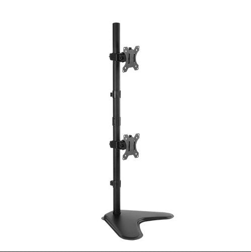 Brateck Dual Free Standing Screens Economical Double Joint Articulating Steel Monitor Stand Fit Most 13'-32'Monitors Up to 8kg VESA 100x100 LDT12-T02V