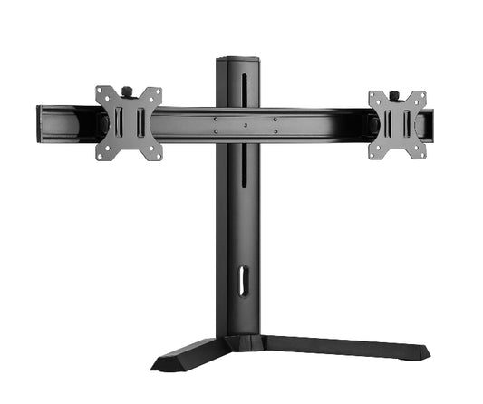 Brateck Dual Free Standing Screen Classic Pro Gaming Monitor Stand Fit Most 17'- 27' Monitors, Up to 7kgp per screen-Black Color VESA 75x75/100x100 LDT32-T02