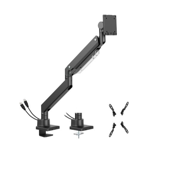 Brateck LDT80-C012UC Super Heavy-Duty Gas Spring Monitor Arm with USB-A and USB-C Ports For most 17'~57' Monitors, Matte Black(New) LDT80-C012UC
