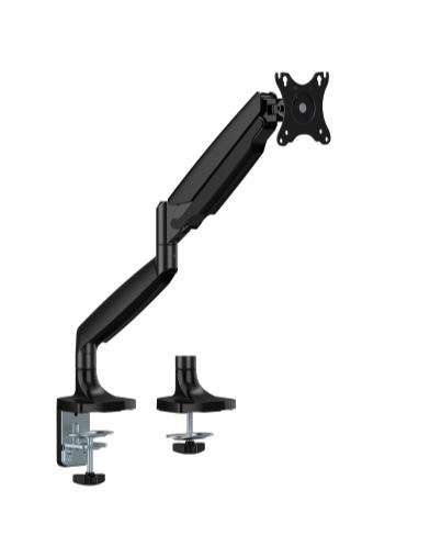 Brateck LDT82-C012 Single Screen Heavy-Duty Gas Spring Monitory Arm For most 17'~45' Monitors, Matte Black LDT82-C012-BK