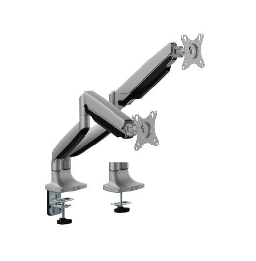 Brateck LDT82-C024E DUAL SCREEN HEAVY-DUTY MECHANICAL SPRING MONITOR ARM For most 17'~35' Monitors, Matte Silver LDT82-C024E-SLV