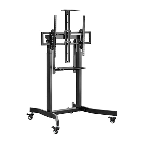 Brateck Deluxe Motorized Large TV Cart with Tilt, Equipment Shelf and Camera Mount Fit 55'-100' Up to 120Kg - Black TTL14-68TW-B