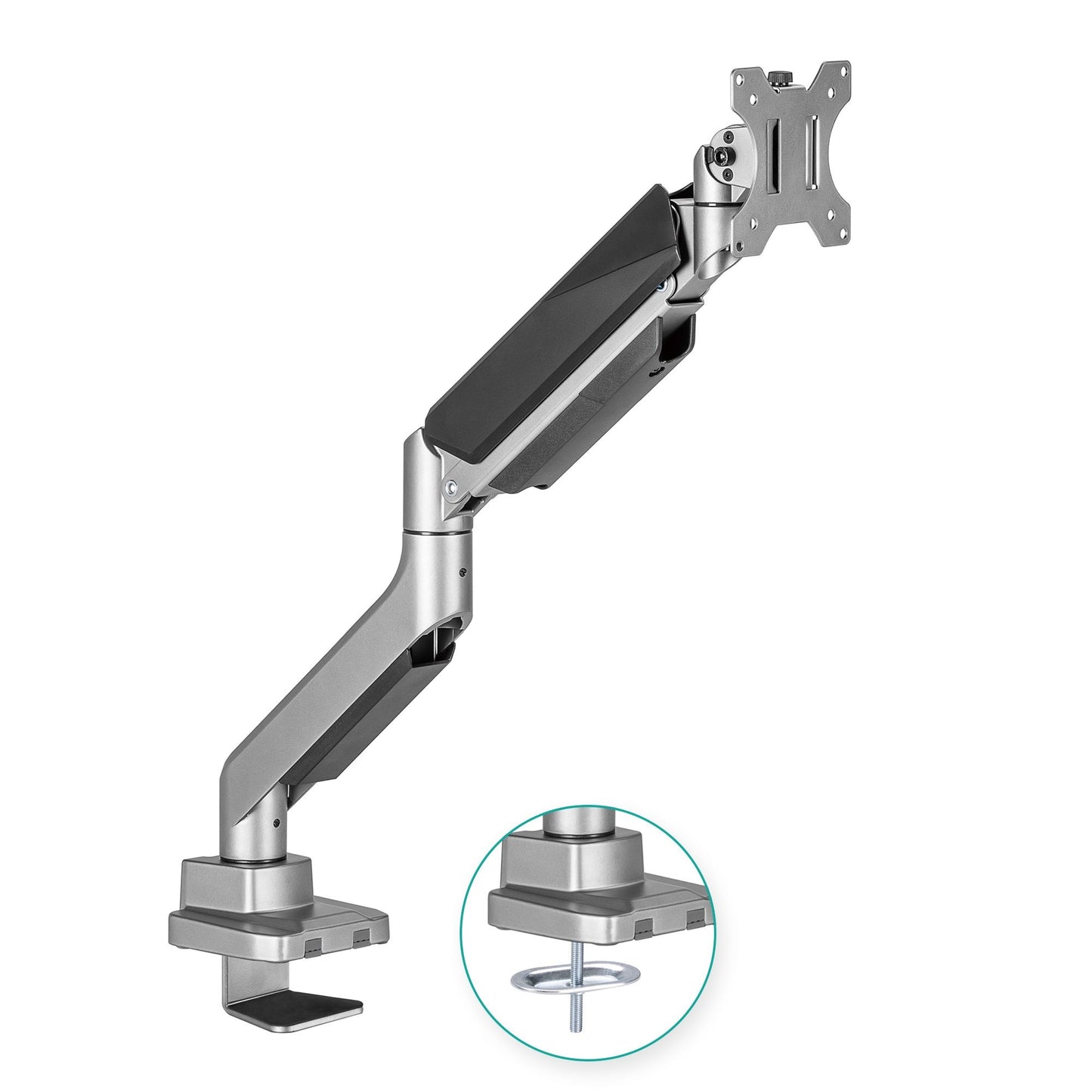 mbeat Activiva Heavy Duty Single Monitor Screen Gas Spring Monitor Arm ACA-HMA-SGS01Y Color: Metallic Grey Screen Rotation: +180~-180 ACA-HMA-SGS01Y
