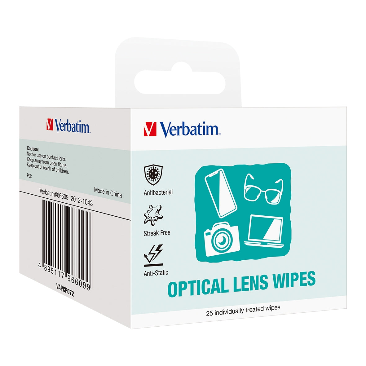 Verbatim Screens, Monitor, Glasses, Window Cleaning Wipes - 25pcs 66609