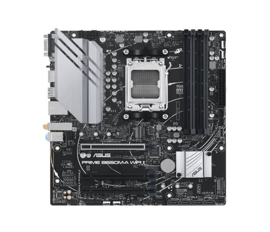 ASUS AMD B650M PRIME B650M-A WIFI II (AM5) Micro-ATX motherboard, 4xDDR5 192GB, 1 x PCIe 4.0 x16 slot, 2 x M.2 slots, 4 x SATA, Wi-Fi 6, Realtek 2.5G PRIME B650M-A WIFI II