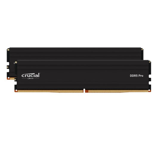 Crucial Pro 32GB (2x16GB) DDR5 UDIMM 5600MHz CL46 Black Heat Spreader Support Intel XMP AMD EXPO for Desktop PC Gaming Memory CP2K16G56C46U5
