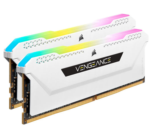 Corsair Vengeance RGB PRO SL 16GB (2x8GB) DDR4 3600Mhz C18 White Heatspreader Desktop Gaming Memory CMH16GX4M2D3600C18W
