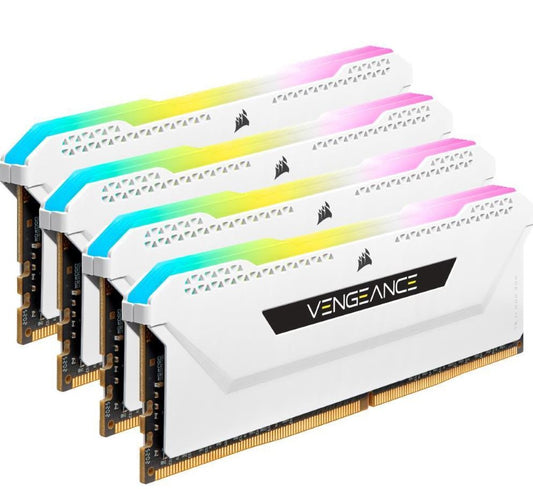 Corsair Vengeance RGB PRO SL 32GB (4x8GB) DDR4 3200Mhz C16 White Heatspreader Desktop Gaming Memory CMH32GX4M4E3200C16W