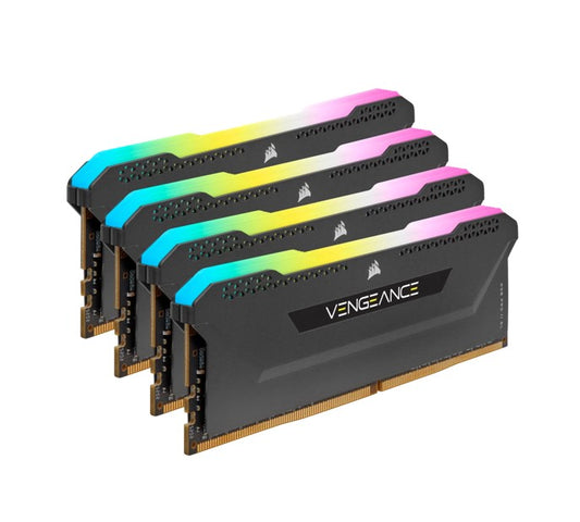 Corsair Vengeance RGB PRO SL 32GB (4x8GB) DDR4 3200Mhz C16 Black Heatspreader Desktop Gaming Memory CMH32GX4M4E3200C16