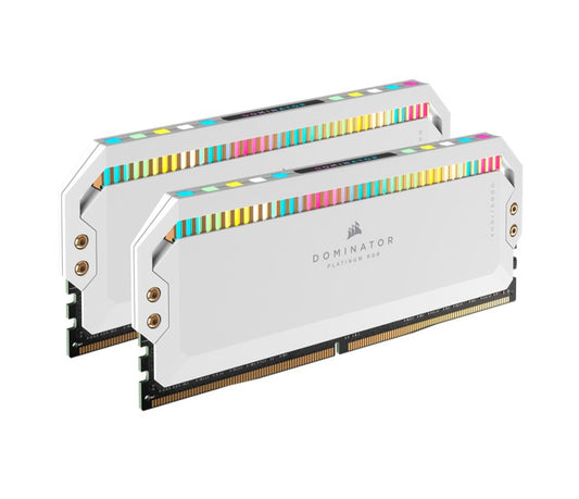 Corsair Dominator Platinum RGB 32GB (2x16GB) DDR5 UDIMM 5600Mhz C36 1.25V White Desktop PC Gaming Memory CMT32GX5M2B5600C36W