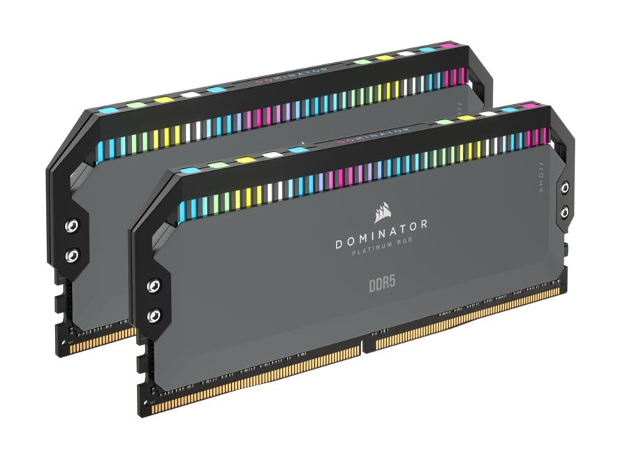 Corsair Dominator Platinum RGB DDR5 64GB (2 x 32GB) DDR5 5600 CL40-40-40-77 1.25V Intel XMP & AMD EXPO - GREY CMT64GX5M2B5600Z40K