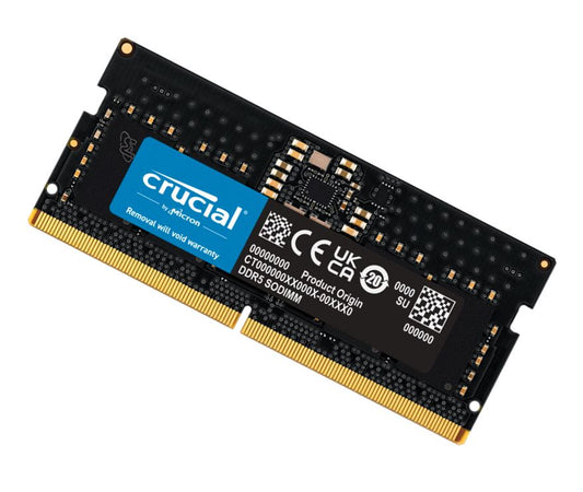 Crucial 16GB (1x16GB) DDR5 SODIMM 4800MHz C40 1.1V Notebook Laptop Memory CT16G48C40S5