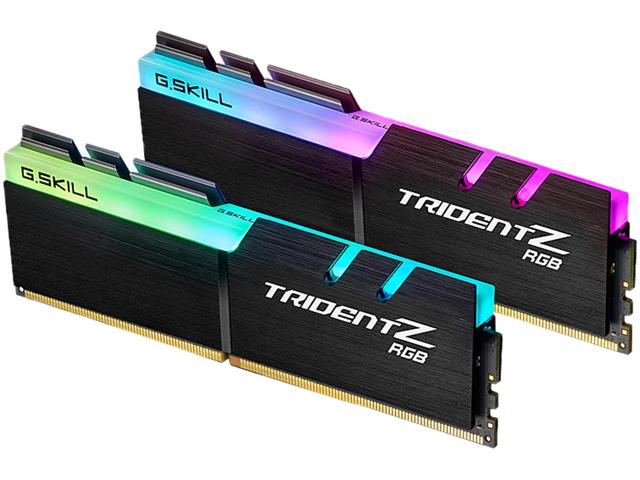 G.SKILL F4-3200C16D-16GTZR 16GB (2 x 8GB)/ PC4-25600 / DDR4 3200 Mhz/ Timings 16-18-18-38/ Voltage 1.35V/ Trident Z RGB F4-3200C16D-16GTZR