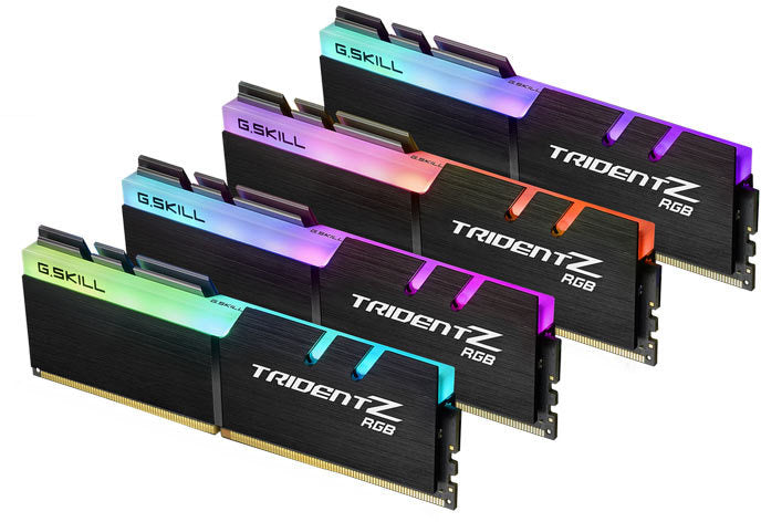 G.SKILL F4-3200C16Q-32GTZR 32GB (4 x 8GB)/ PC4-25600 / DDR4 3200 Mhz/ Timings 16-18-18-38/ Voltage 1.35V/ Trident Z RGB F4-3200C16Q-32GTZR
